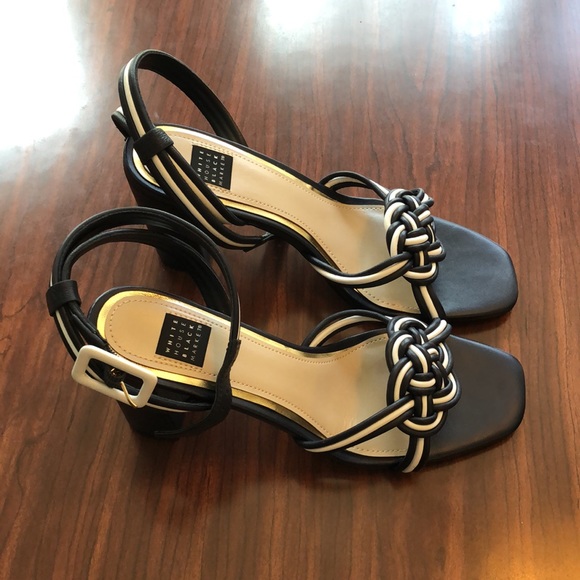 White House Black Market Nova Mixed Knot High Heeled Sandals - Picture 2 of 8